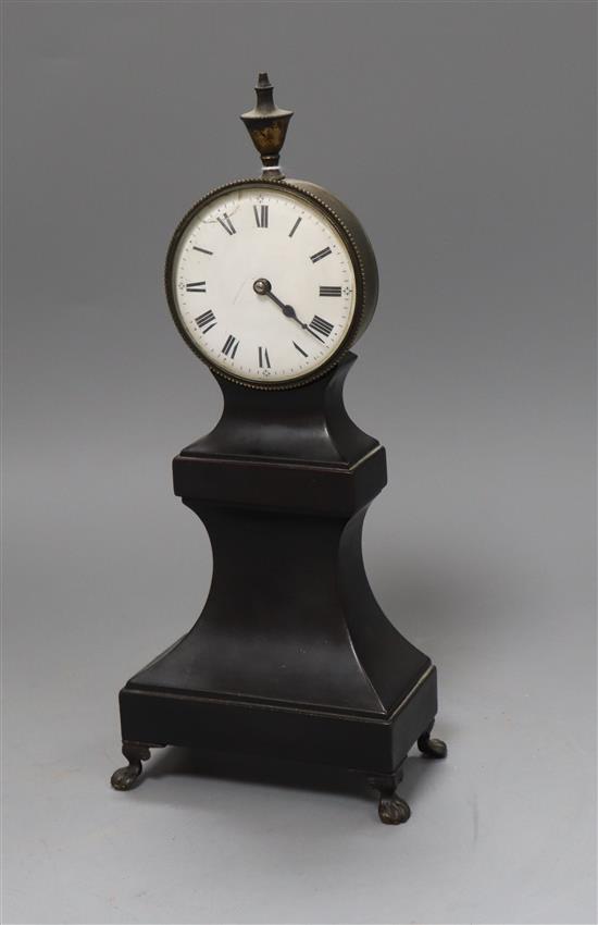 An early 19th century mantel timepiece (later movement) height 26.5cm
